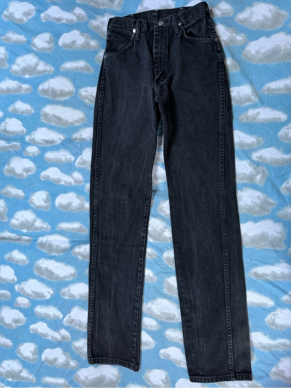 VTG Wrangler Made in USA Black Denim Jeans 14MWZK High Waist Cowboy Cut 5x36⁠